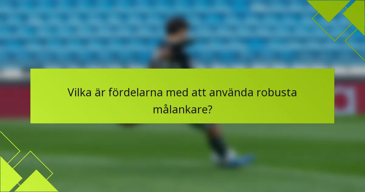 Vilka är fördelarna med att använda robusta målankare?
